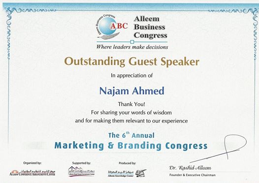 Outstanding Guest Speaker - Najam Ahmed